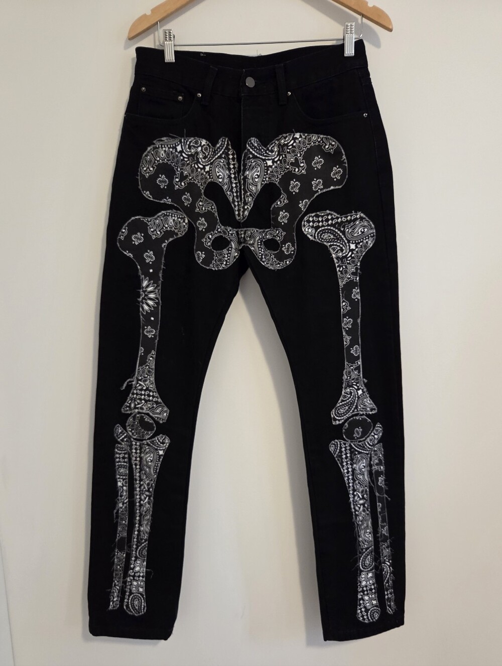 MNML Black Skeleton Straight Jeans